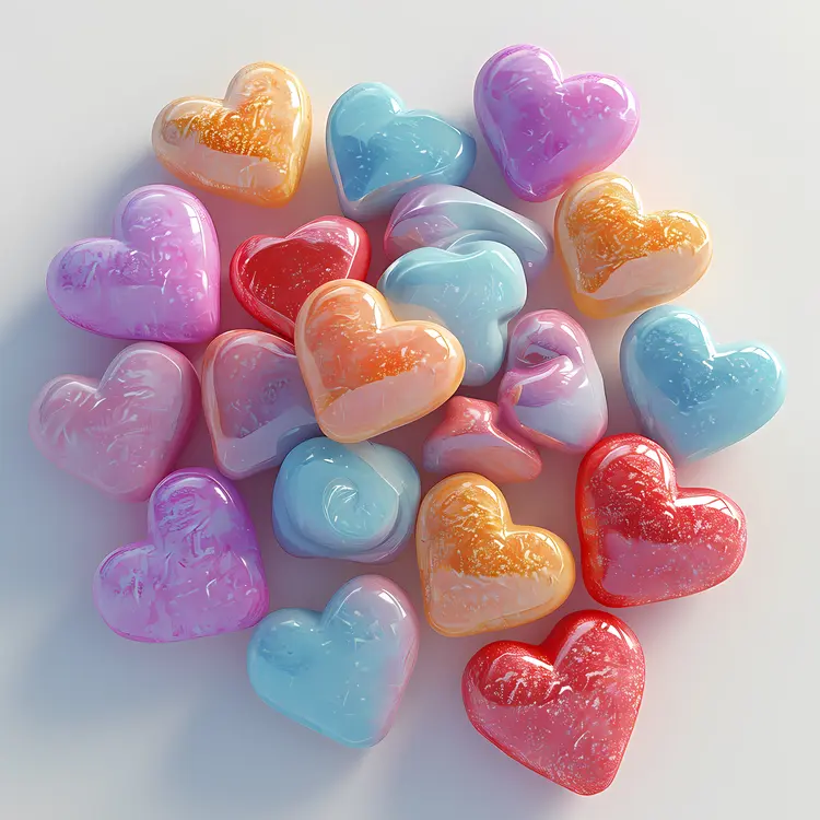 Colorful Heart-Shaped Candies