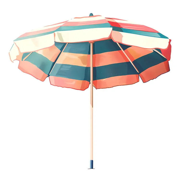 Colorful Striped Beach Umbrella