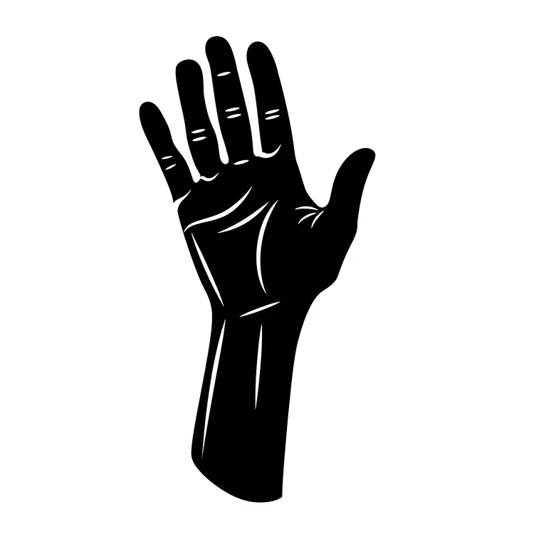 Raised Hand Gesture Silhouette