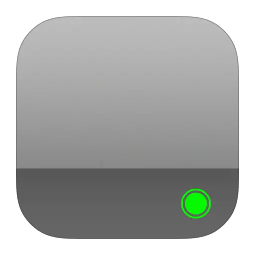 Gray Square Icon with Green Button