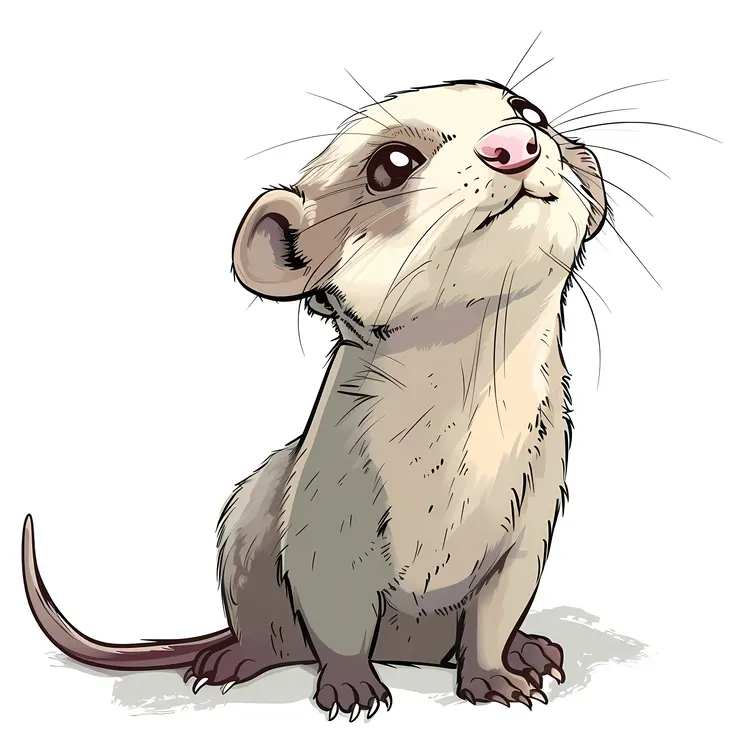 Charming Ferret Drawing