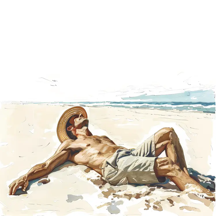 Sunbathing on the Beach