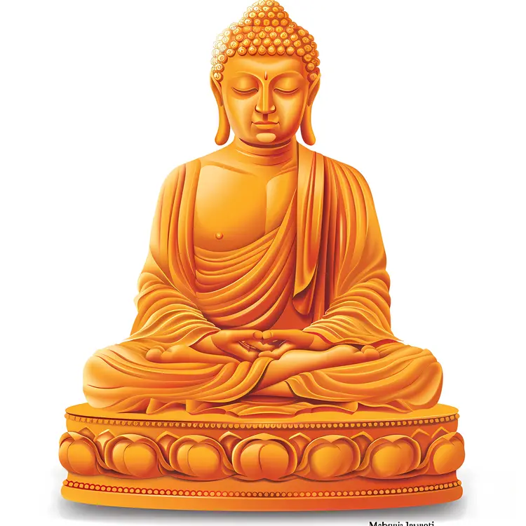 Golden Buddha Statue in Meditation
