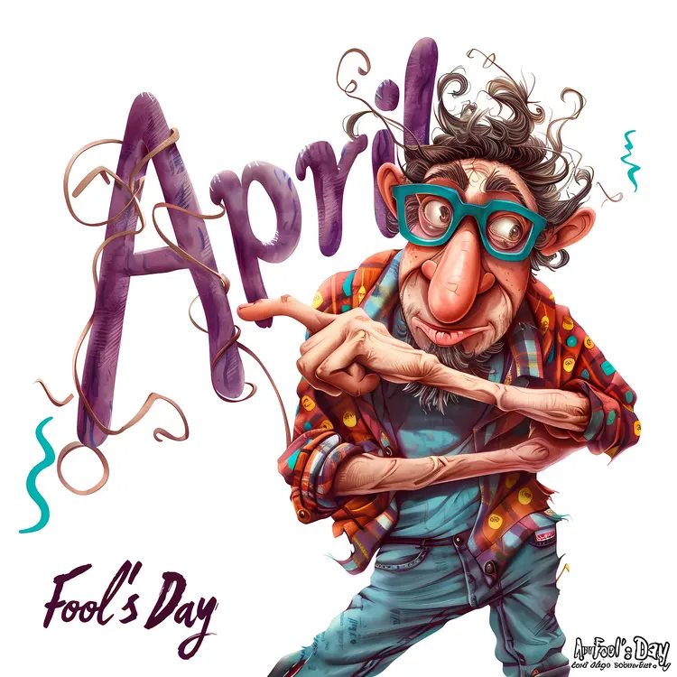 April Fool's Day Celebration with Funny Character