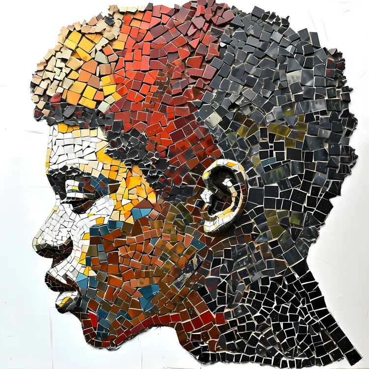 Colorful Mosaic Portrait Art