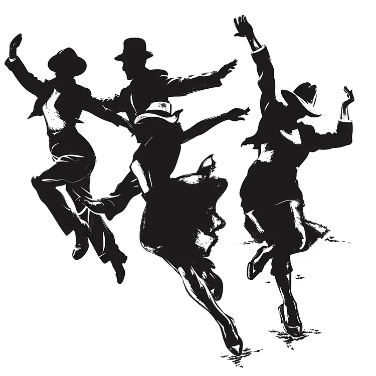 Silhouette of Dancing People