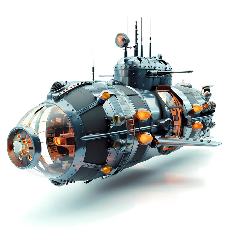 Futuristic Submarine Illustration