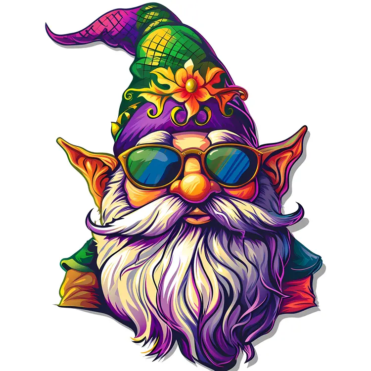 Colorful Gnome with Sunglasses