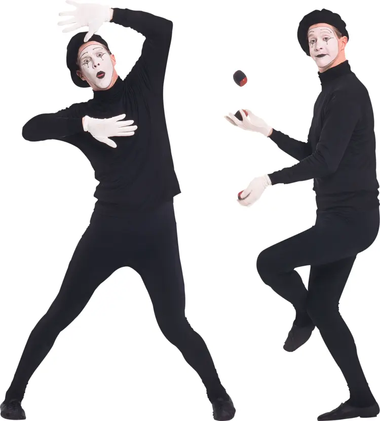 Mime Artist in Black Outfit