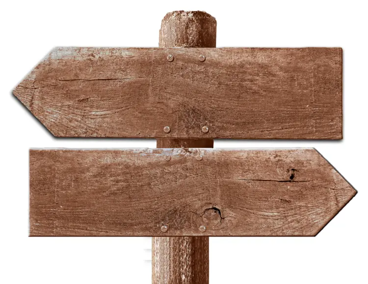 Rustic Wooden Signpost with Arrows