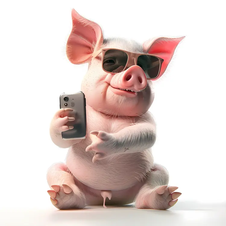 Cool Pig Taking a Selfie