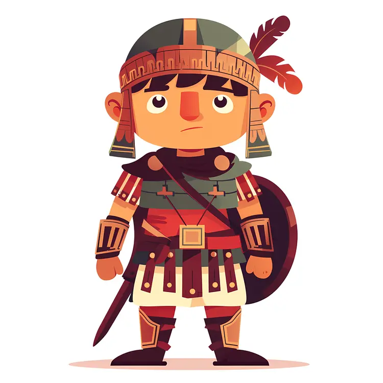Cartoon Roman Soldier in Armor
