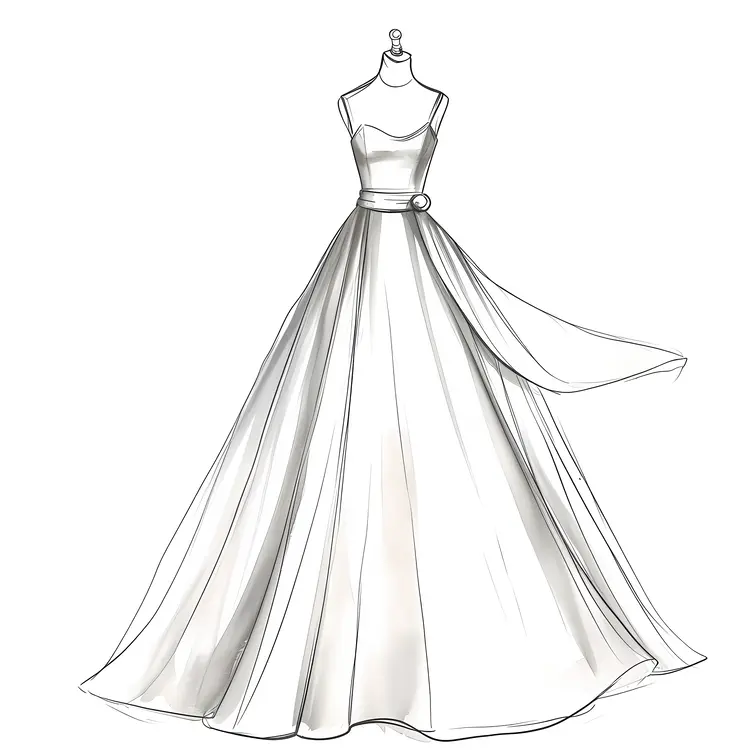 Elegant Wedding Dress with Train