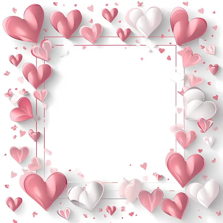 Pink and White Heart Frame