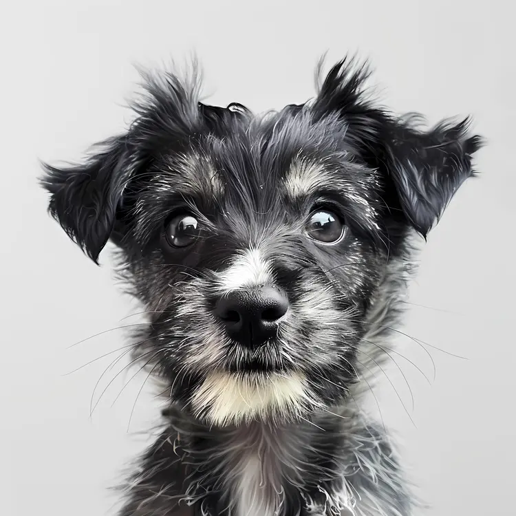 Cute Black and White Puppy