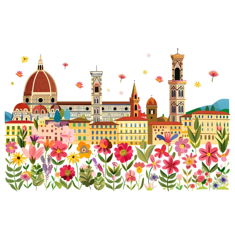 Florence Cathedral with Flowers