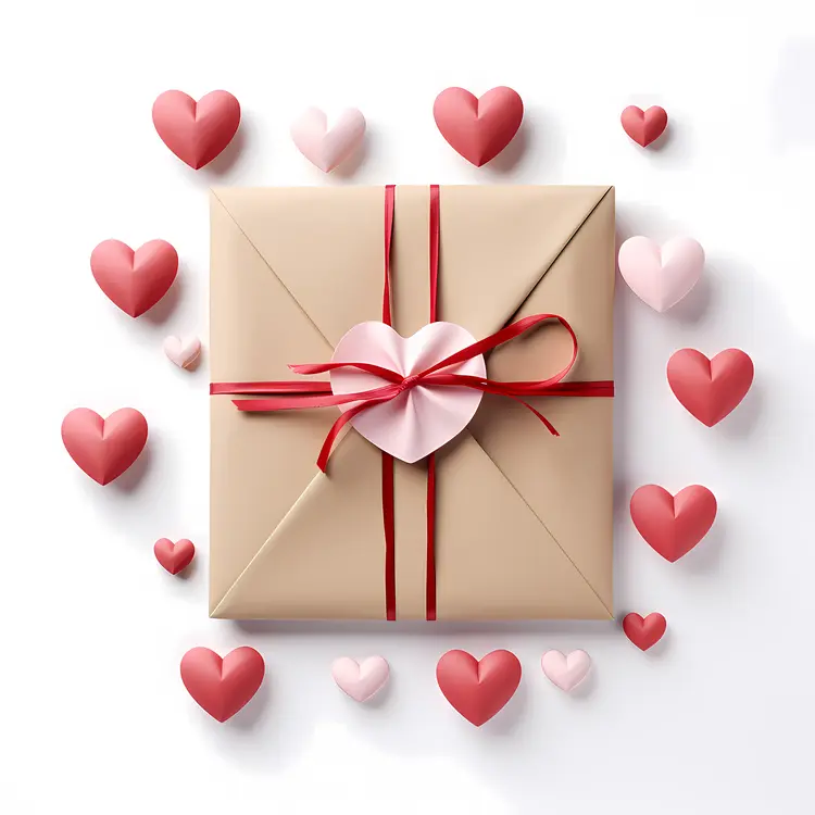 Heart Decorated Gift for Valentine's Day