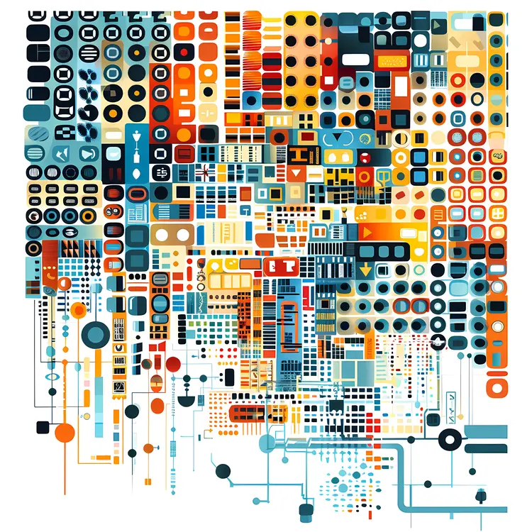 Abstract Geometric Art with Colorful Patterns