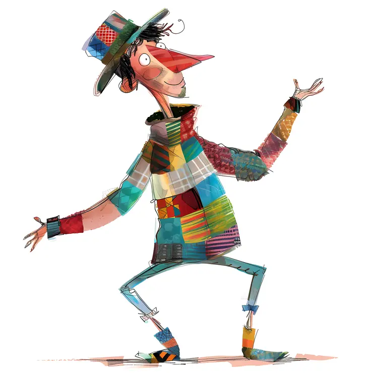Colorful Patchwork Character