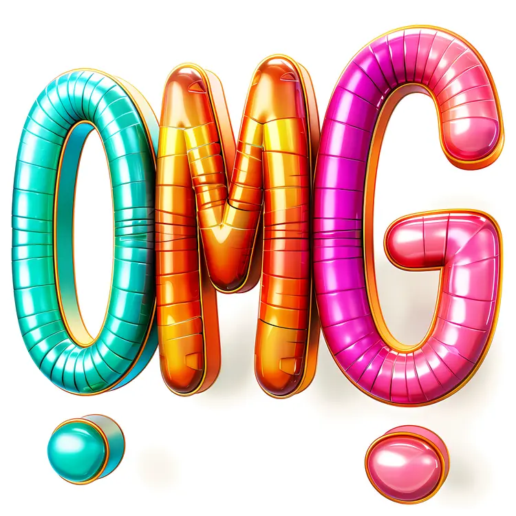 Colorful OMG Balloon Text