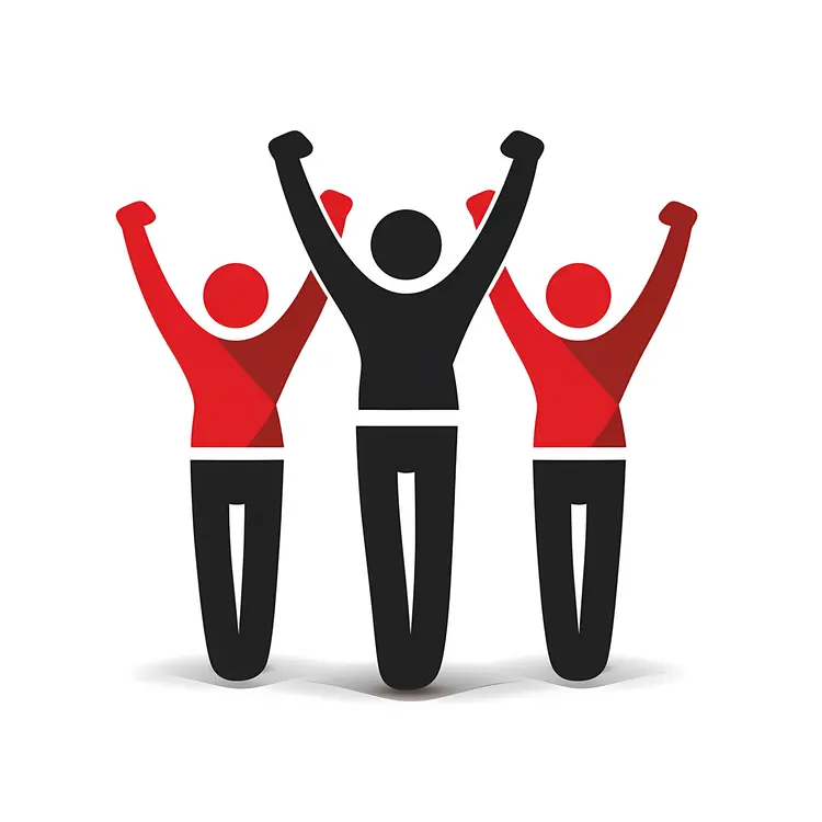 Three People Celebrating