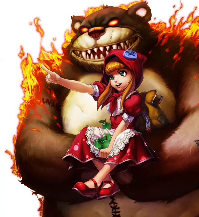 Girl in Red Hood with Flaming Bear