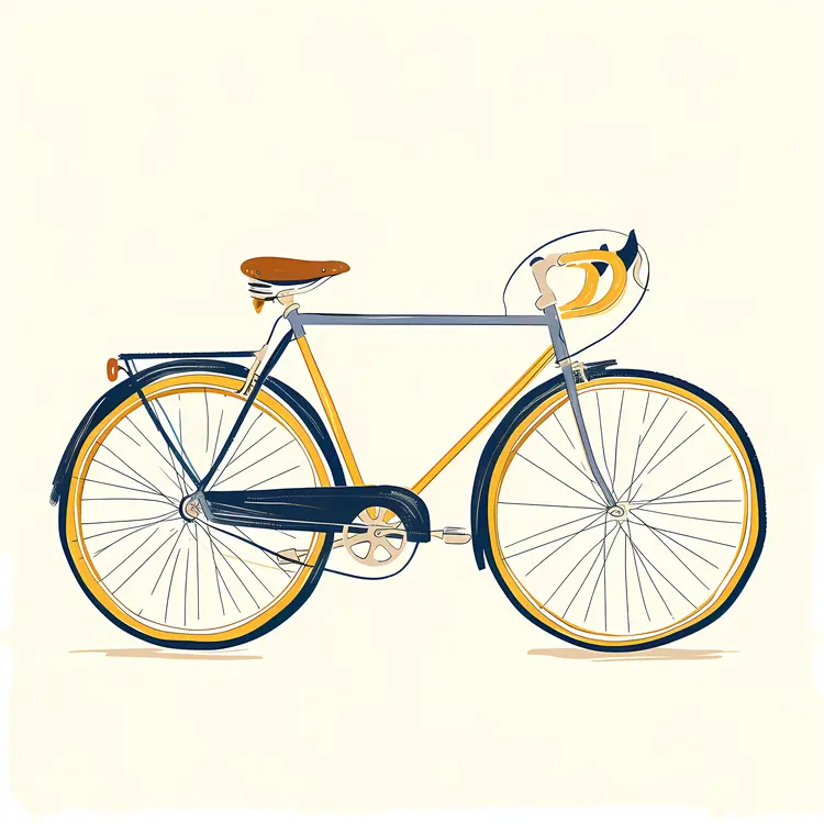 Yellow and Blue Bicycle Illustration