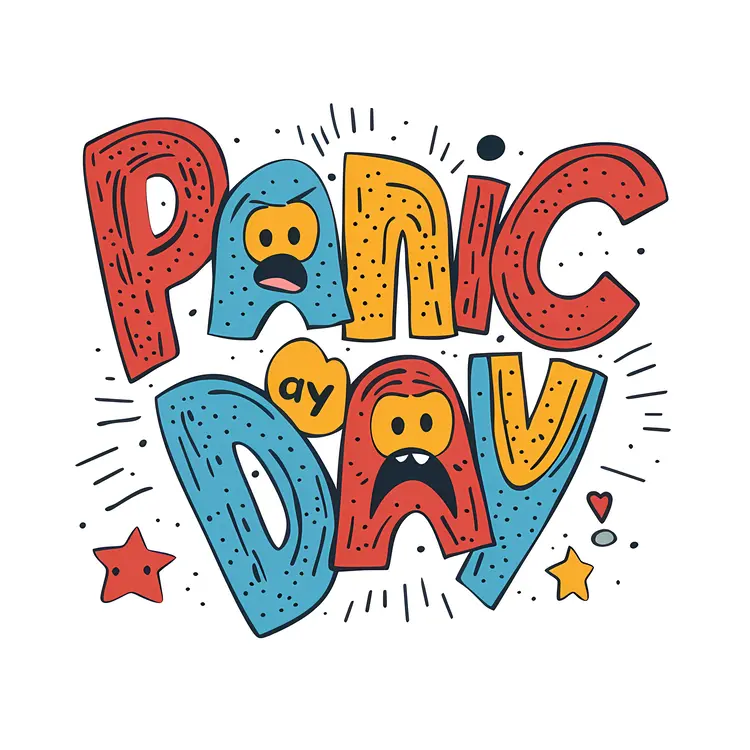 Colorful Panic Day Cartoon Text