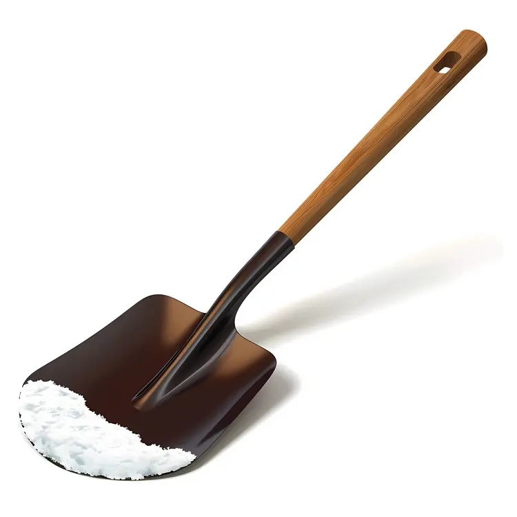 Black Snow Shovel with Wooden Handle