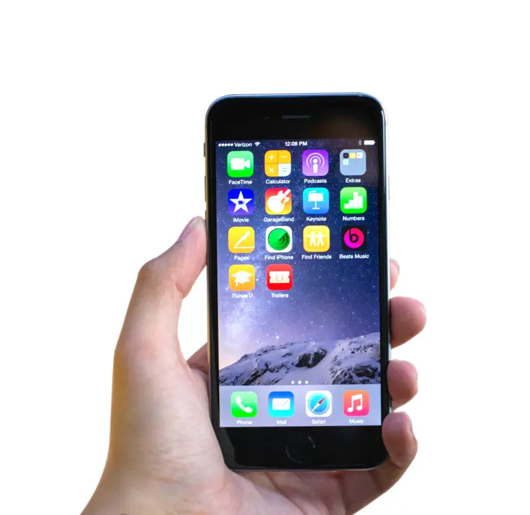 Hand Holding Smartphone with App Icons