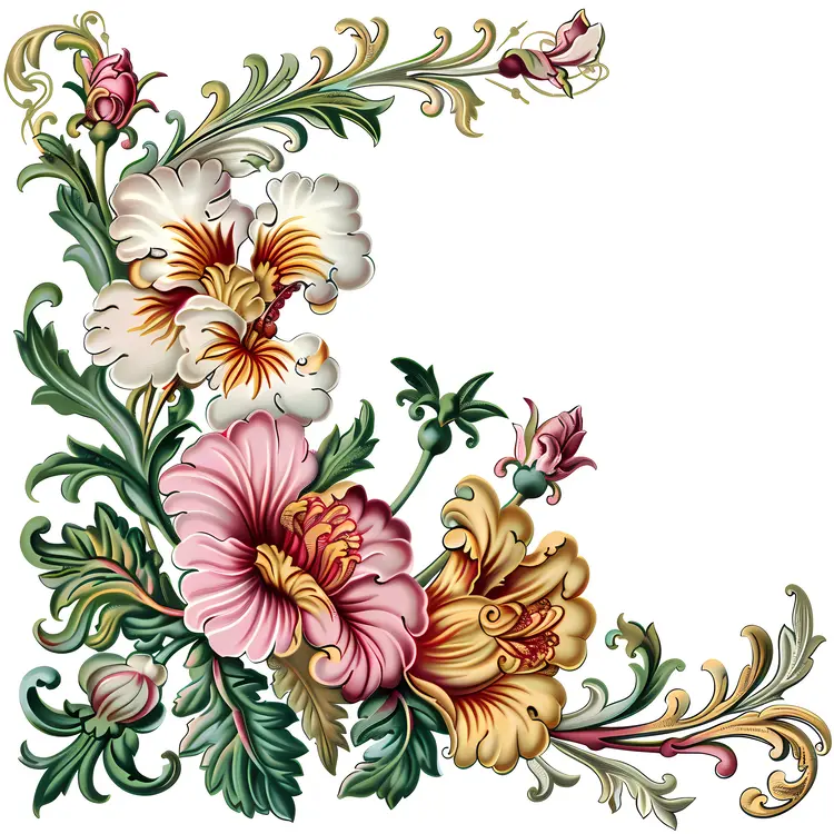 Vibrant Multicolor Floral Corner Design