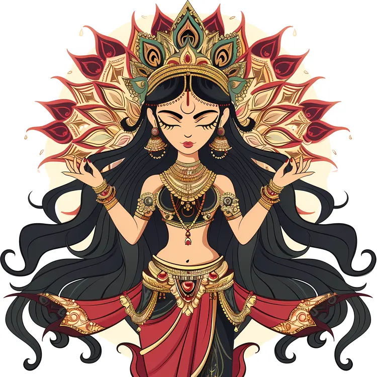 Meditative Goddess with Lotus