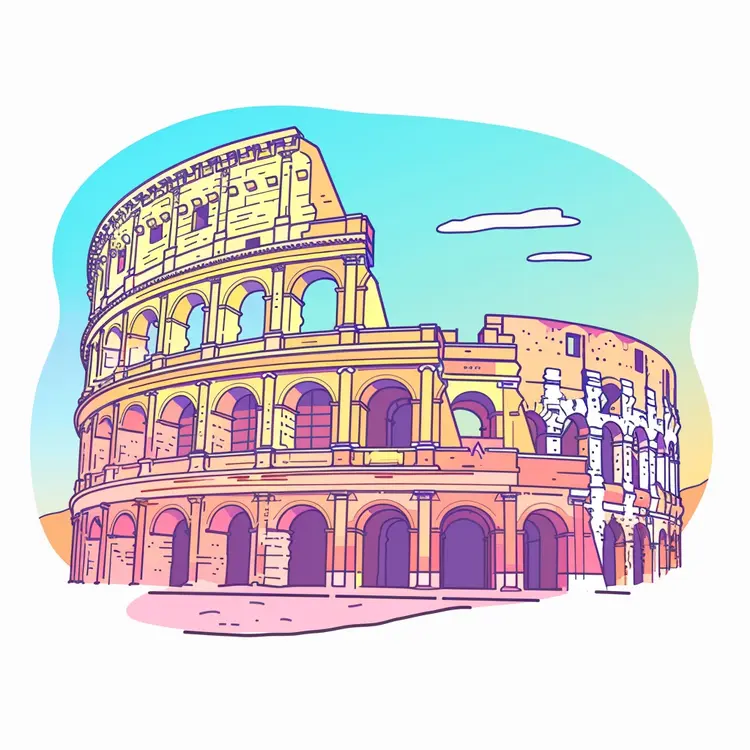 Pastel Colosseum Illustration