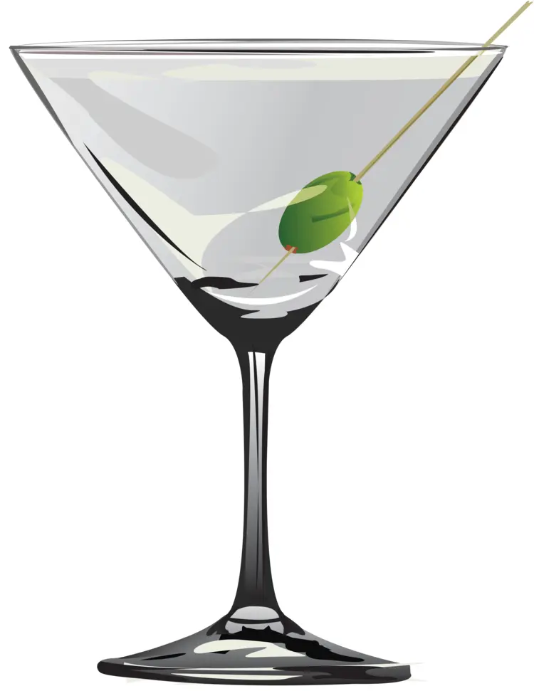 Martini Glass with Olive