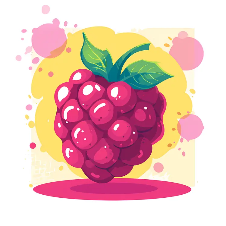 Cartoon Red Raspberry