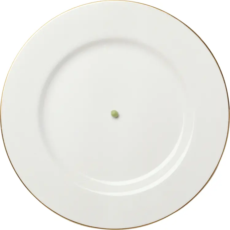 White Plate with Single Pea