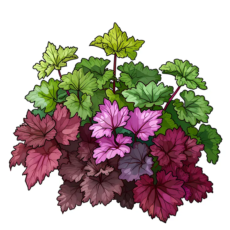 Mixed Color Leaves in a Garden