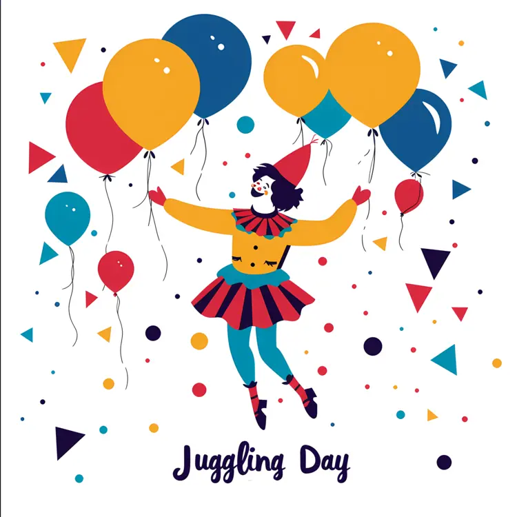 Juggling Day Clown with Balloons