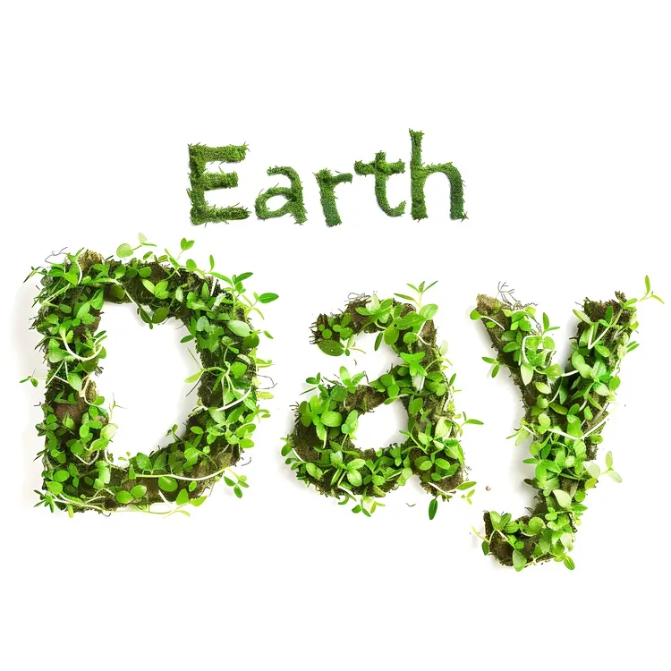 Earth Day with Green Leaves