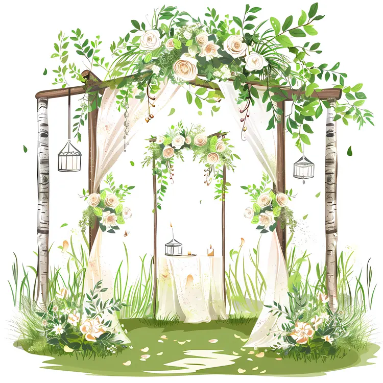 Rustic Floral Arch with Greenery
