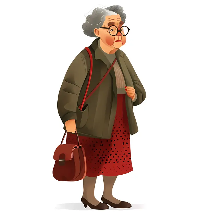 Elderly Woman with Handbag
