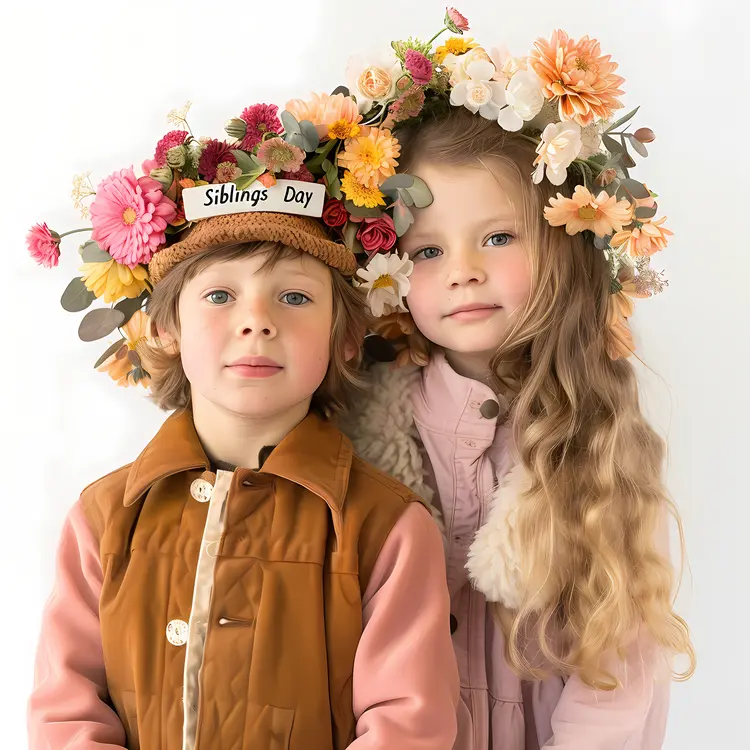 Siblings Day Celebration with Flower Crowns