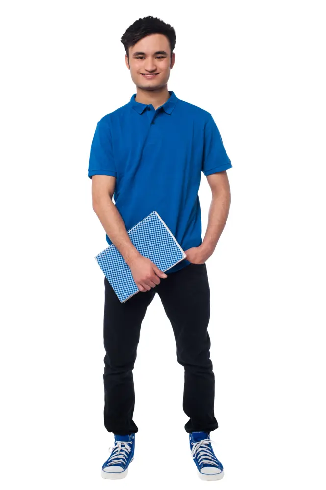 Student Holding Notebook