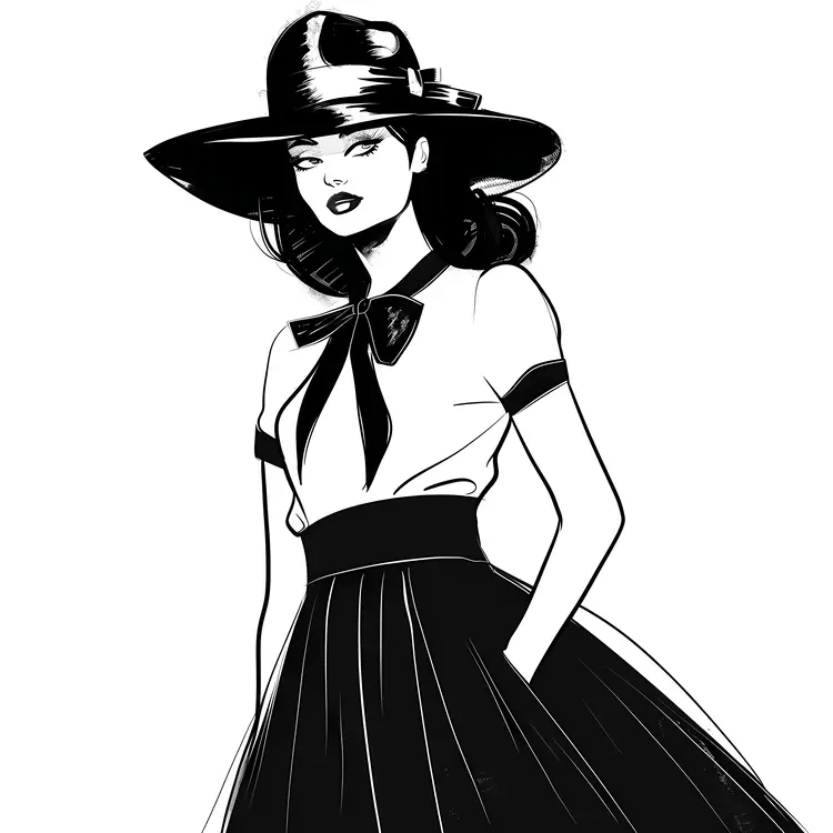 Vintage Woman with Hat