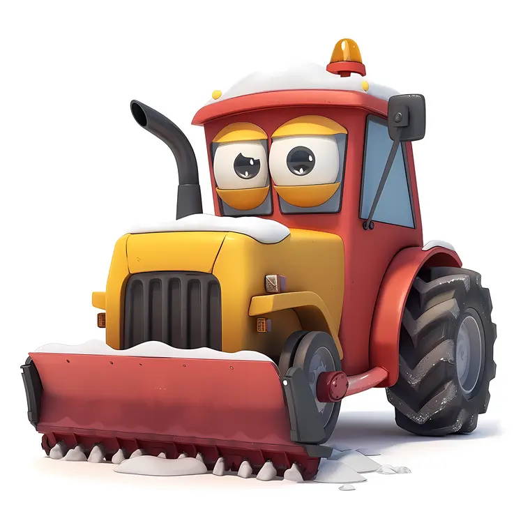 Cartoon Snowplow Tractor