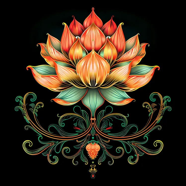 Colorful Lotus Mandala Art