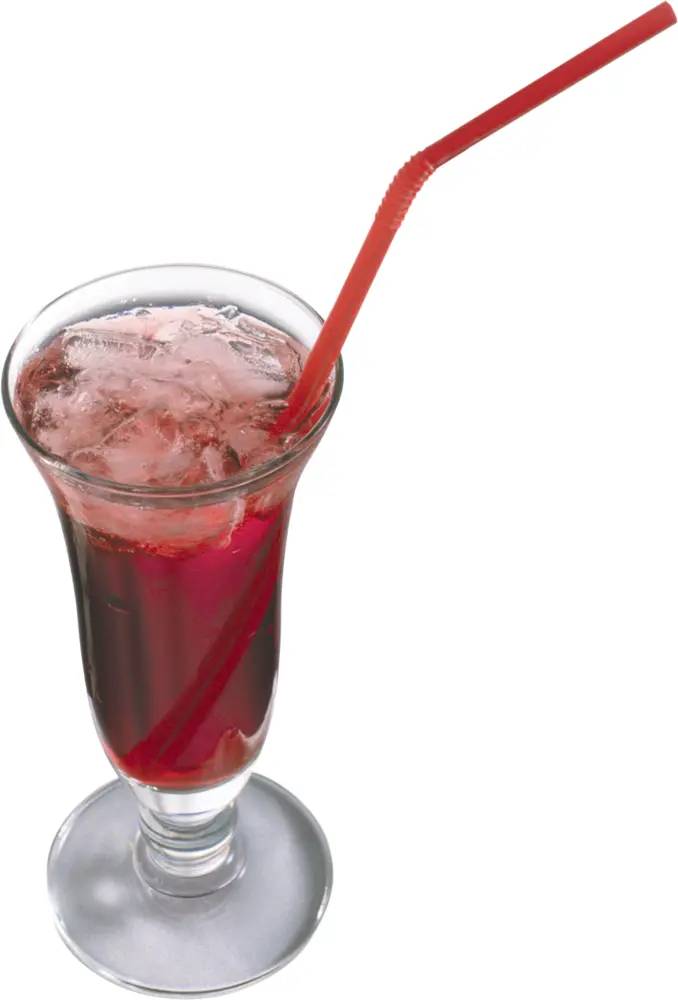 Chilled Red Drink with Straw