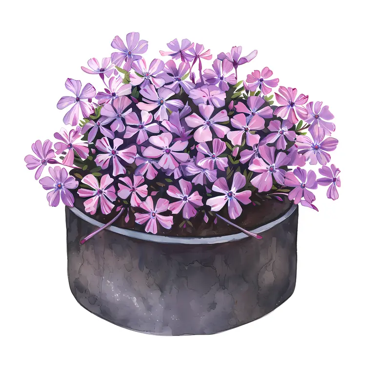 Purple Flowers in a Pot