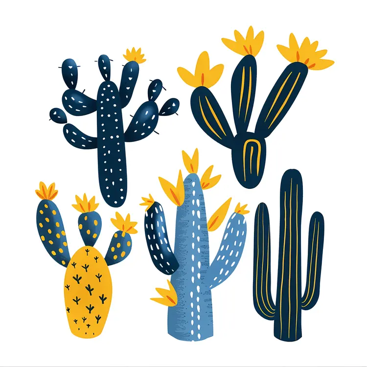 Stylized Cacti Collection