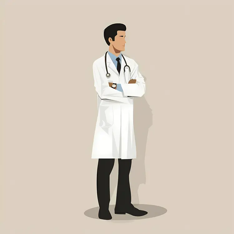Doctor in White Coat Illustration